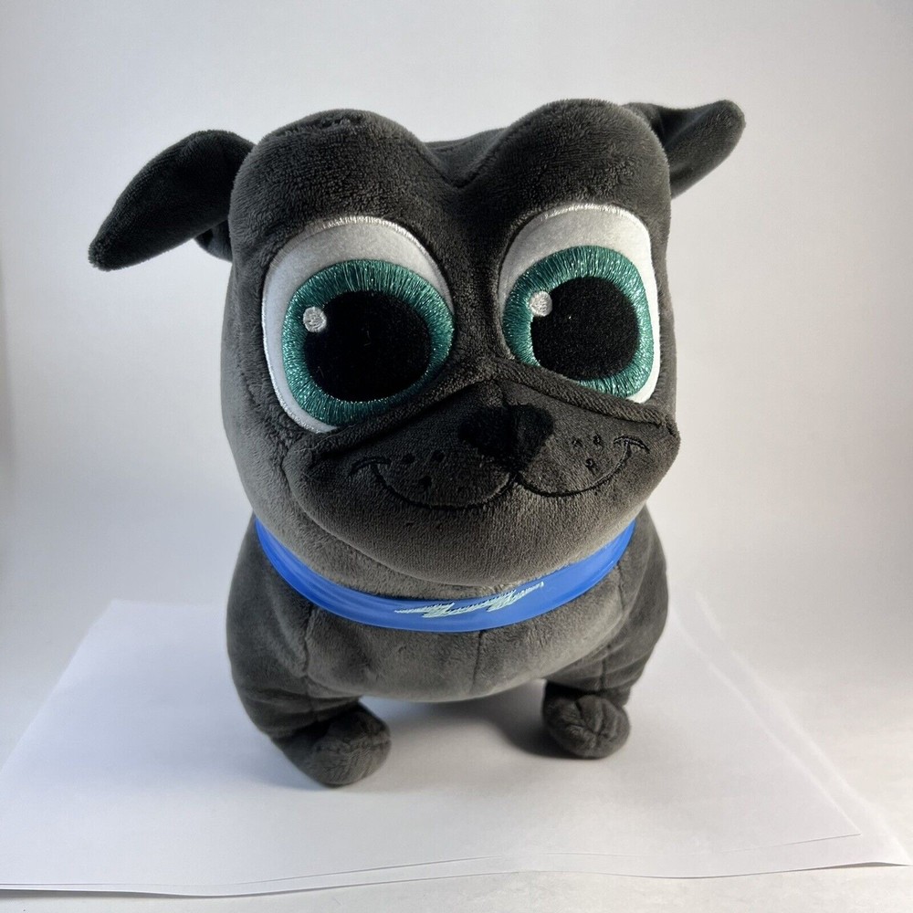 Disney Store Puppy Dog Pals Bingo 12" Plush Stuffed Toy Stuffed Pet Gray Pug Dog